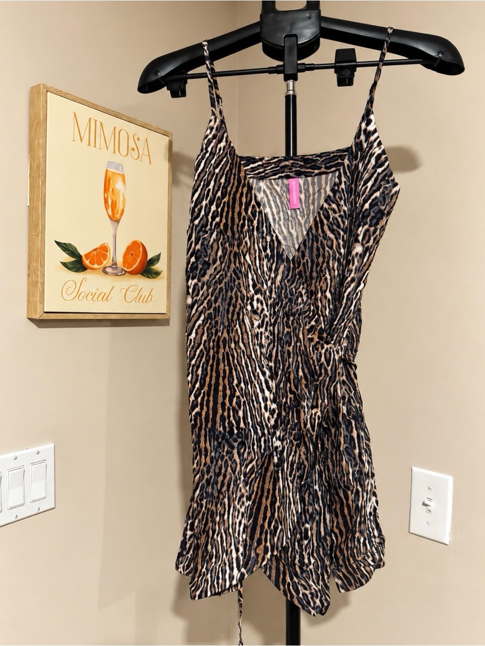 Victoria's Secret Brown and Black Animal Print wrap slip